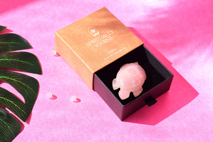 Rose Quartz Crystal Turtle | Symbol of Love, Peace & Longevity