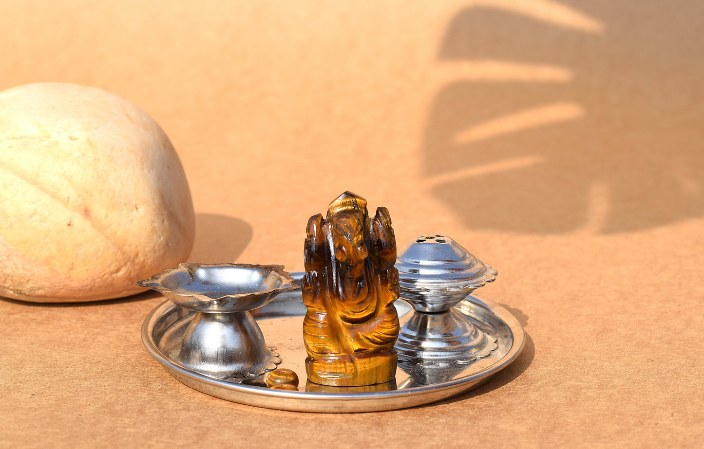 Tiger Eye Lord Ganesha Idol | Confidence, Protection & Success