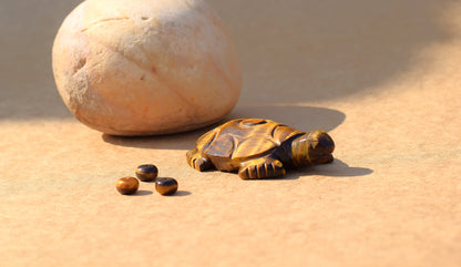Tiger Eye Crystal Turtle | Protection, Strength & Good Luck