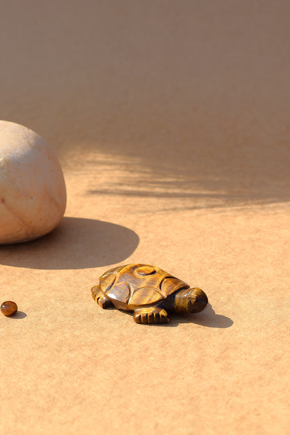 Tiger Eye Crystal Turtle | Protection, Strength & Good Luck