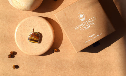 Tiger Eye Heart Pendant | Confidence, Protection & Strength