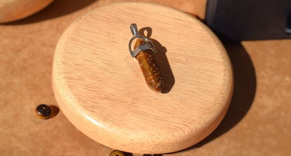 Tiger Eye Pencil Pendant | Protection, Courage & Focus