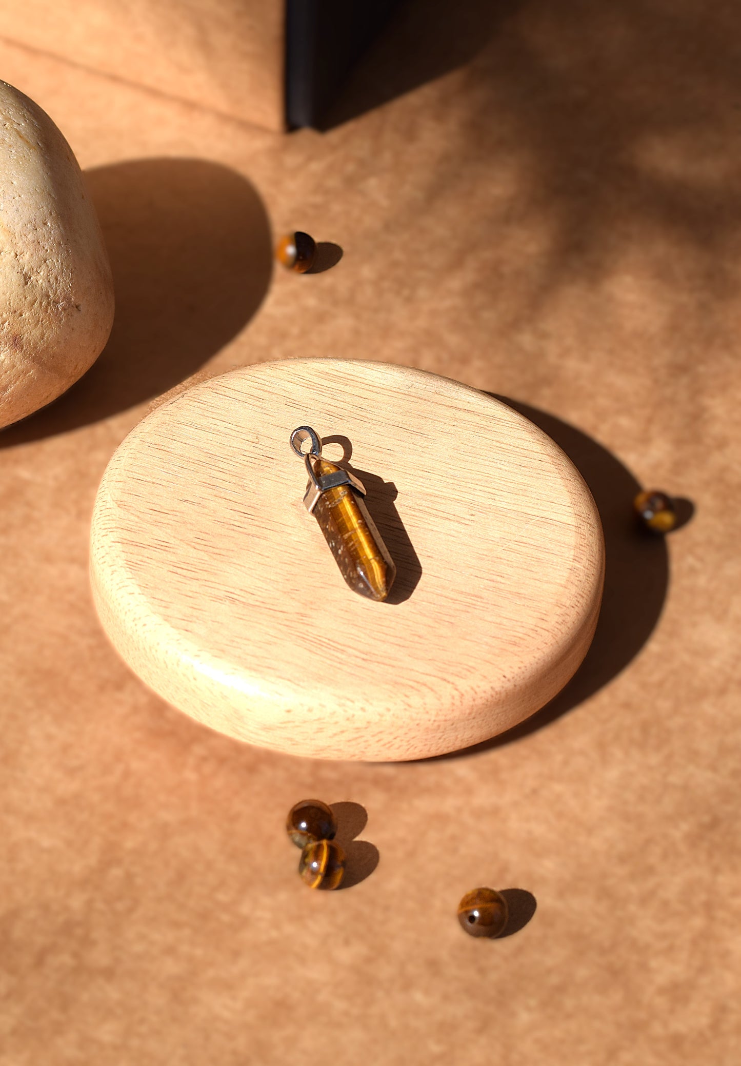 Tiger Eye Pencil Pendant | Protection, Courage & Focus
