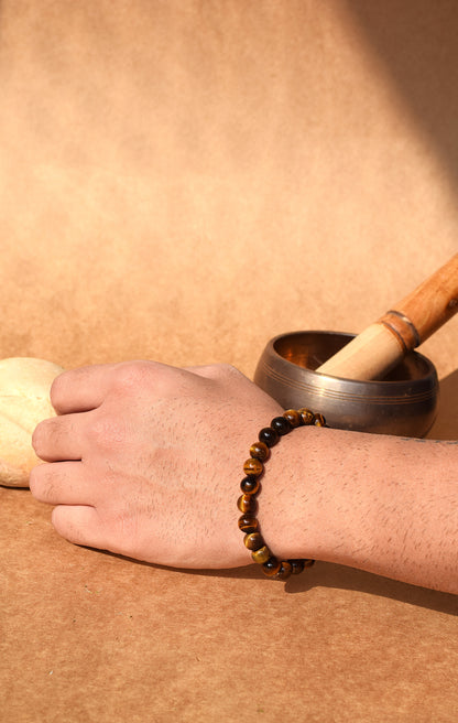 Tiger Eye Confidence & Protection Bracelet | Enhances Willpower, Strength & Security